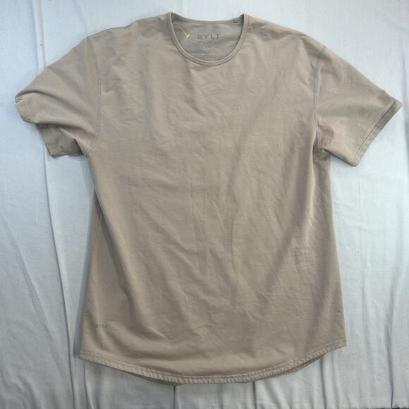 BYLT Drop Cut S/S Lux Shirt Men XL Brown Stretch Performance Workout Outdoor - Picture 1 of 7